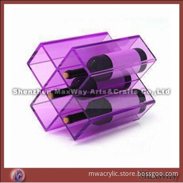 Purple High Grade Acrylic/Perspex Wine Bottle Holder Rack